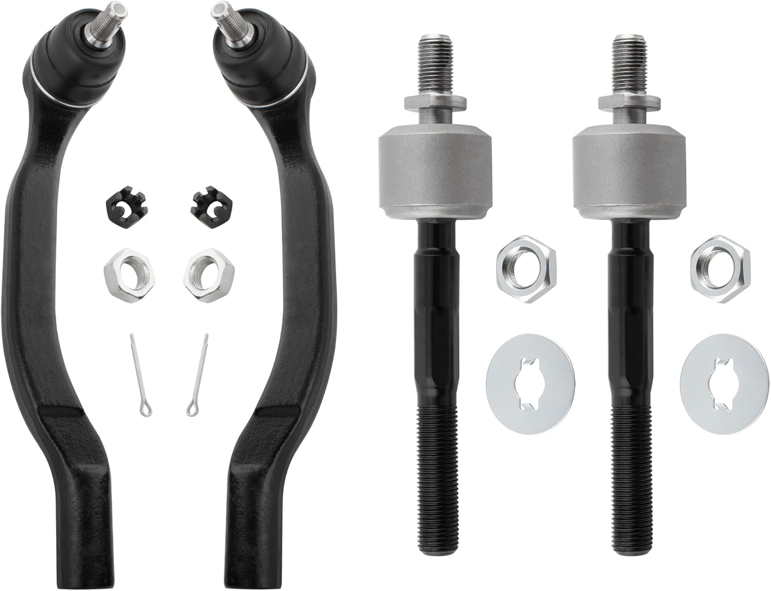 BOXI (Set of 4) Front Inner & Outer Tie Rod Ends Fit for Acura CL 1997 1998 1999 for Honda Accord 1994 1995 1996 1997 / Odyssey 1995 1996 1997 for Isuzu Oasis 1996 1997 1998 1999 | EV342 ES3391 ES3392