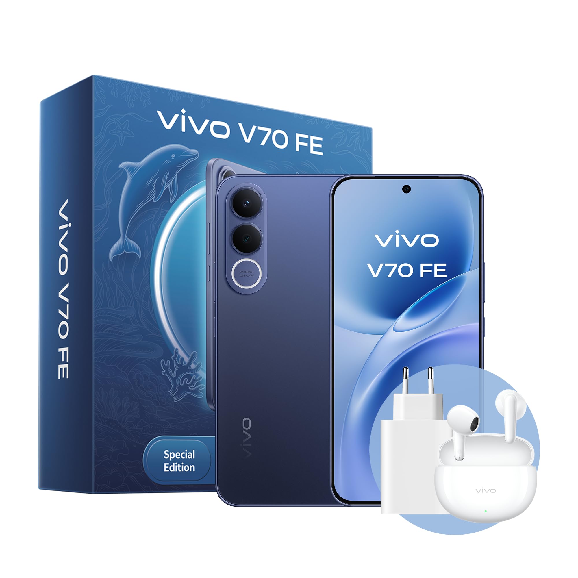 vivo V70 FE 256GB SIMフリー バッテリー100% vivo V70 FE 5G Smartphone, Main Camera 200MP OIS, 256GB ROM, 8GB