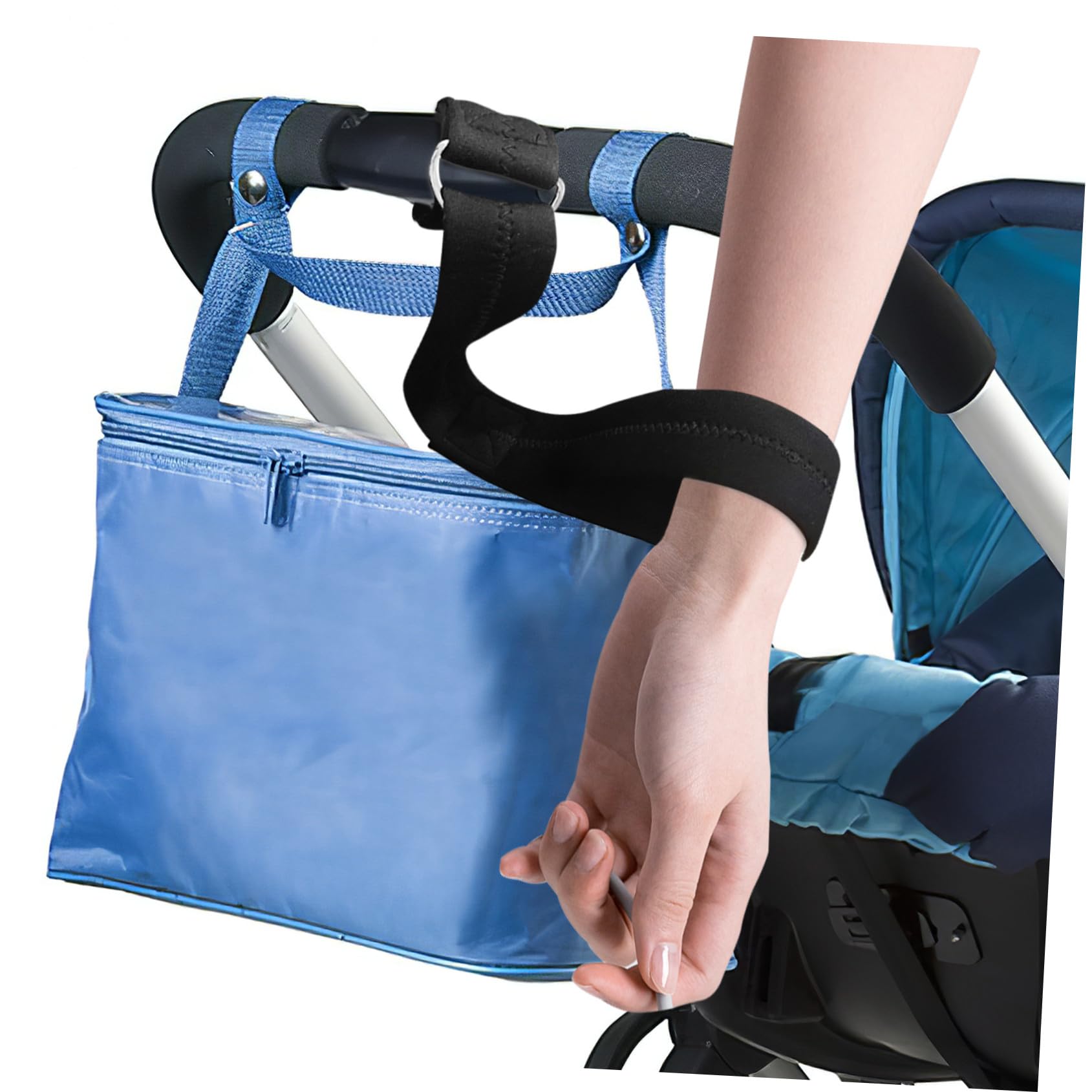 Cinghia da Polso di Sicurezza per Passeggino Bimbo Nero | Neoprene Anti-scivolo, per Carrello Spesa e Pushchair, Cinturino Funzione di Aiuto alla Sicurezza