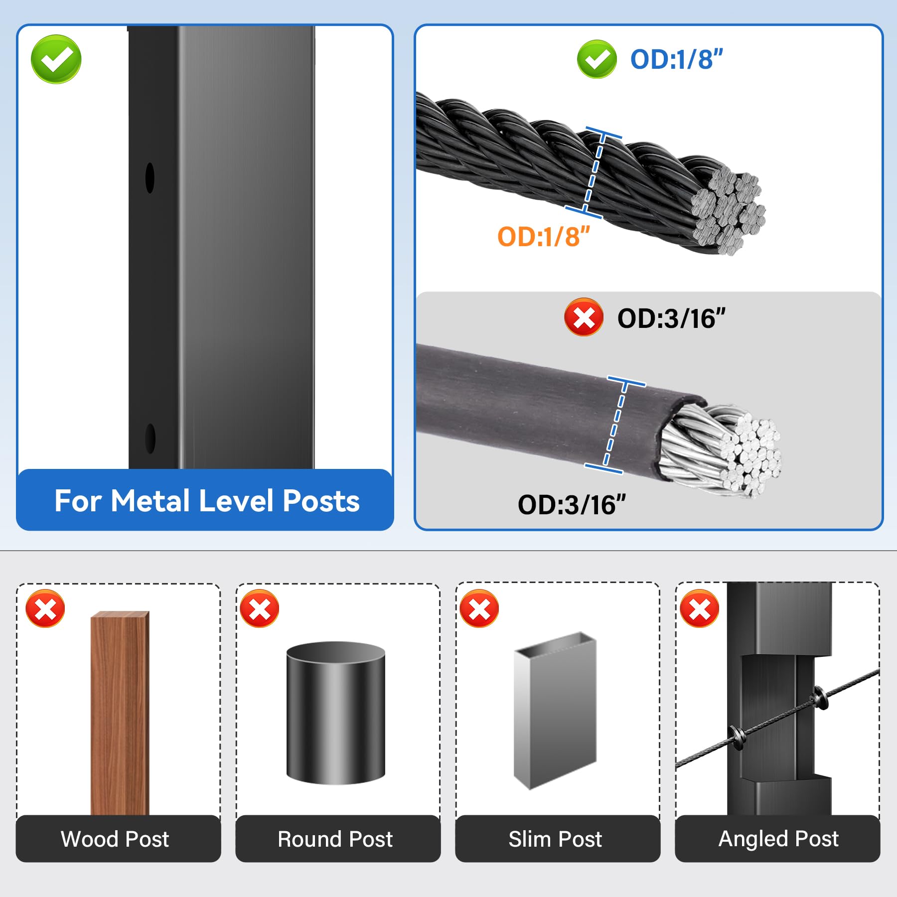 Level Protector Snapklik.com : Fulifix 20 Pack Level Cable Railing Protector Sleeve Kit ...