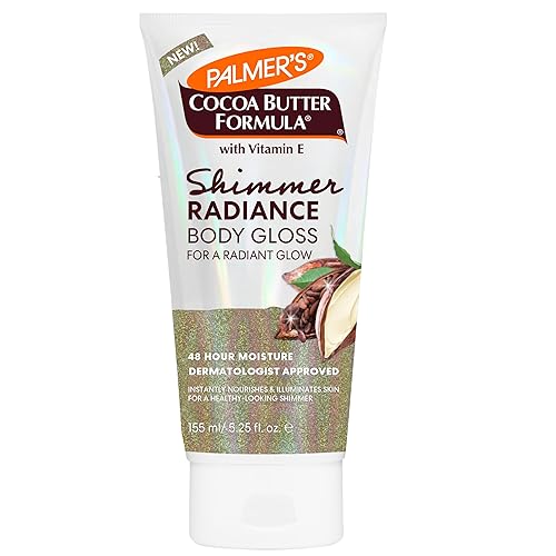 Palmer's Cocoa Butter Formula Shimmer Body Lotion with Vitamin E, 5.25 Fl Oz, Radiance Body Gloss, Help Blur Veins, Cellulite, Marks, 48 Hour Moisture