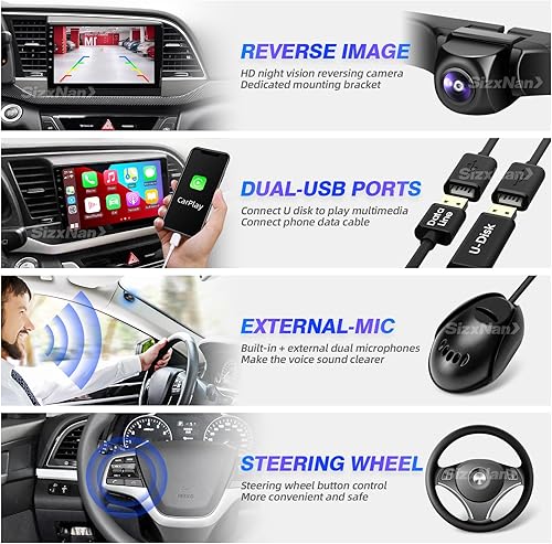 Miniatura 5 de para Elantra 2011 2012 2013 Android pantalla táctil compatible con Carplay Android Auto, radio de coche estéreo Bluetooth navegación reproductor