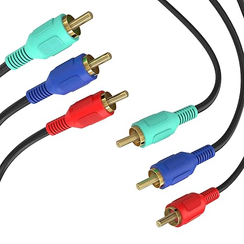 Miniatura 4 de Cmple - 3 Cable RCA de 12 pies RGB Componente Audio Video RCA Cables macho a macho Cable AV para HDTV, Satélite, Home Theater - Negro