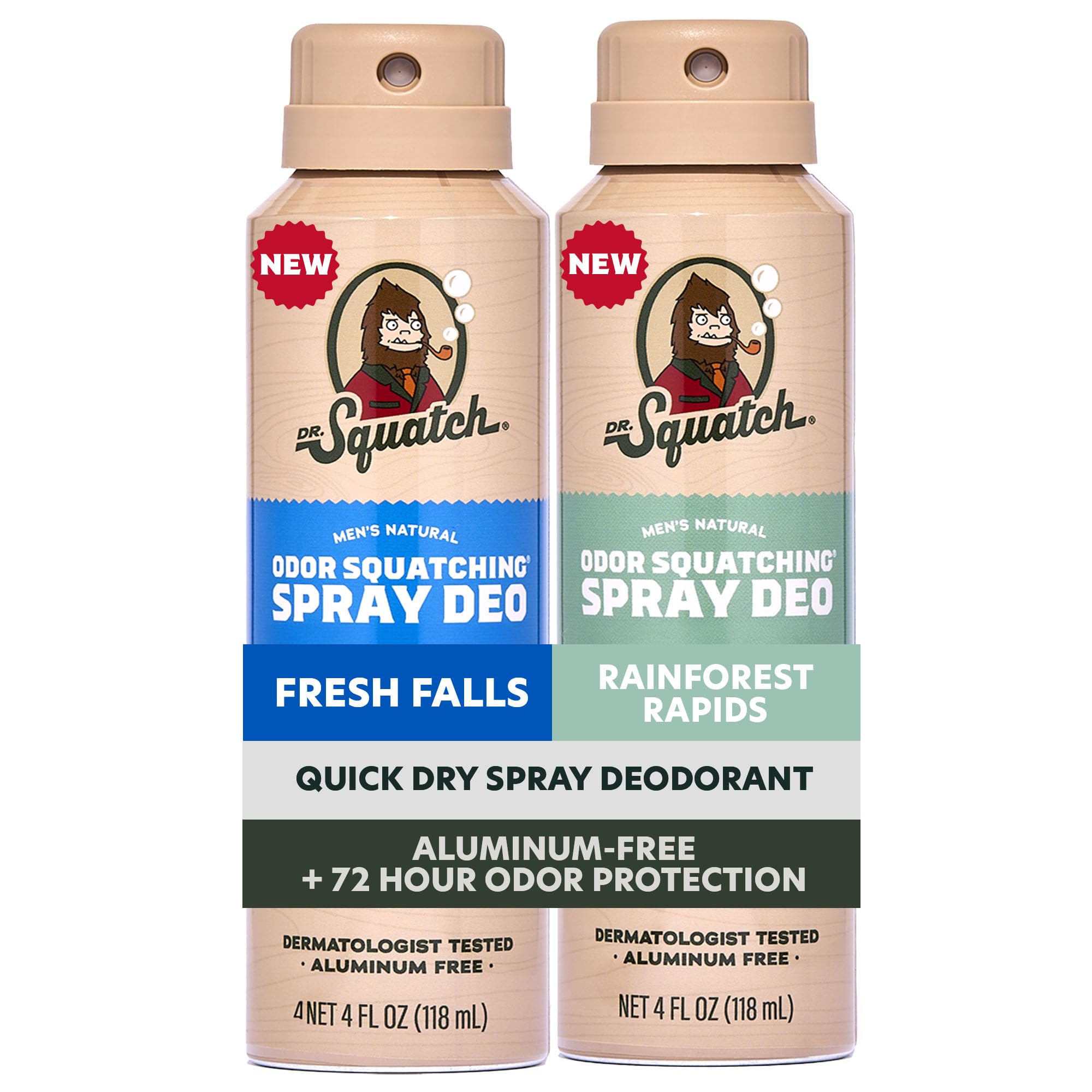 Dr Squatch Spray Natural Mens Deodorant Quick Dry Deodorant Men Aluminum Free Dermatologist-Tested Created for all Skin Types