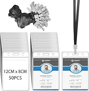 40 Stück Ausweishüllen Mit Bändern - Wasserdichte Kartenhalter Schwarz