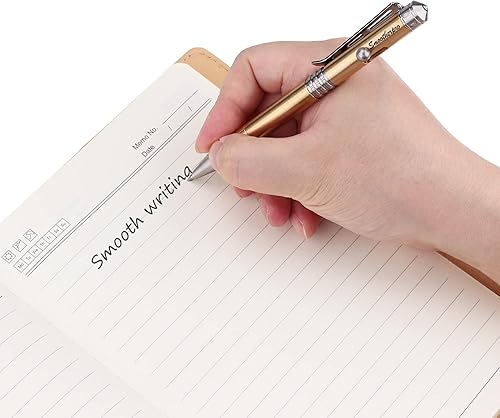 Miniatura 7 de SMOOTHERPRO Bolígrafo de acción de perno de latón macizo, tamaño corto, compatible con repuesto Parker, clip de acero inoxidable, peso medio, para