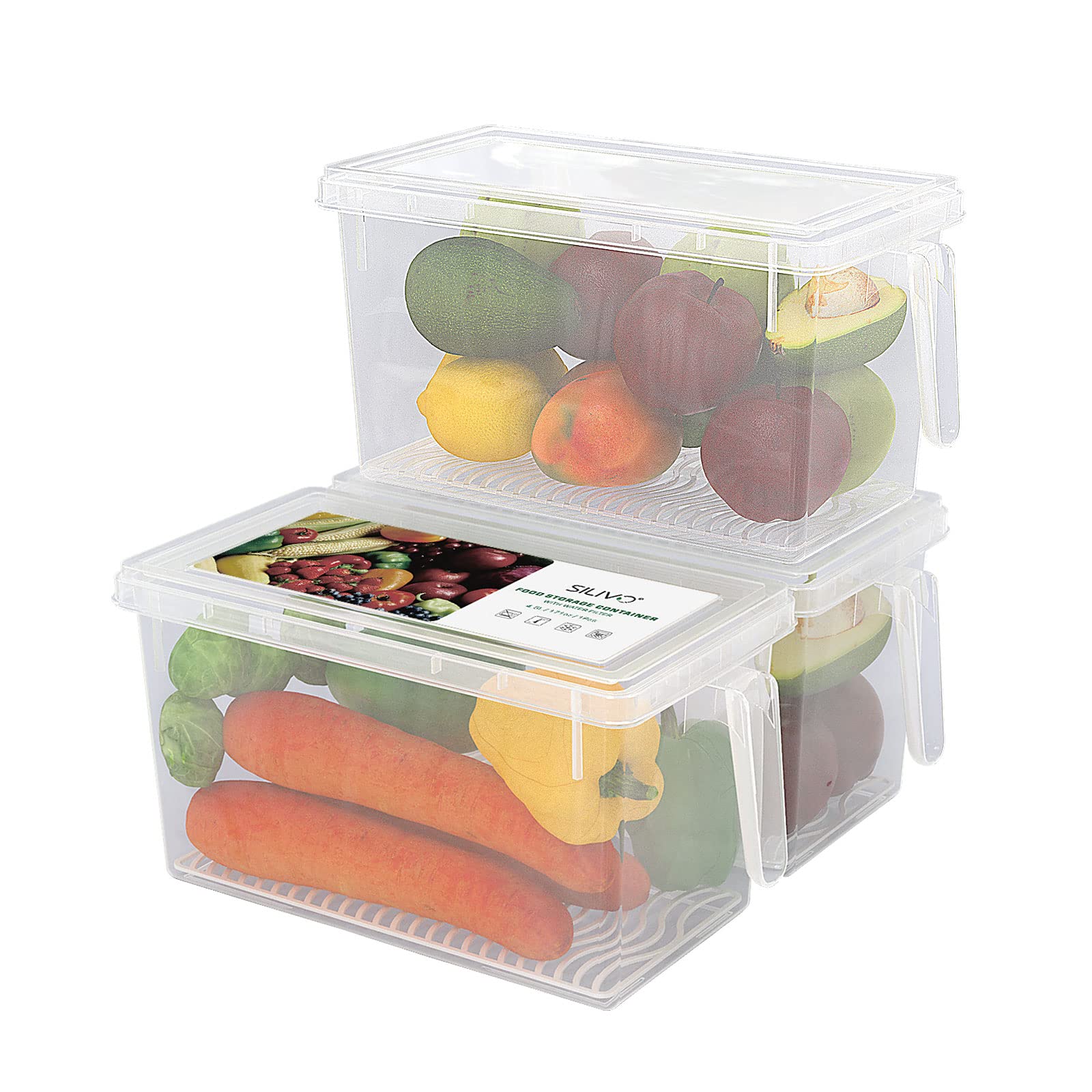 Buy Produce Saver Refrigerator Organizer Bins for Fridge 4.5L x 3