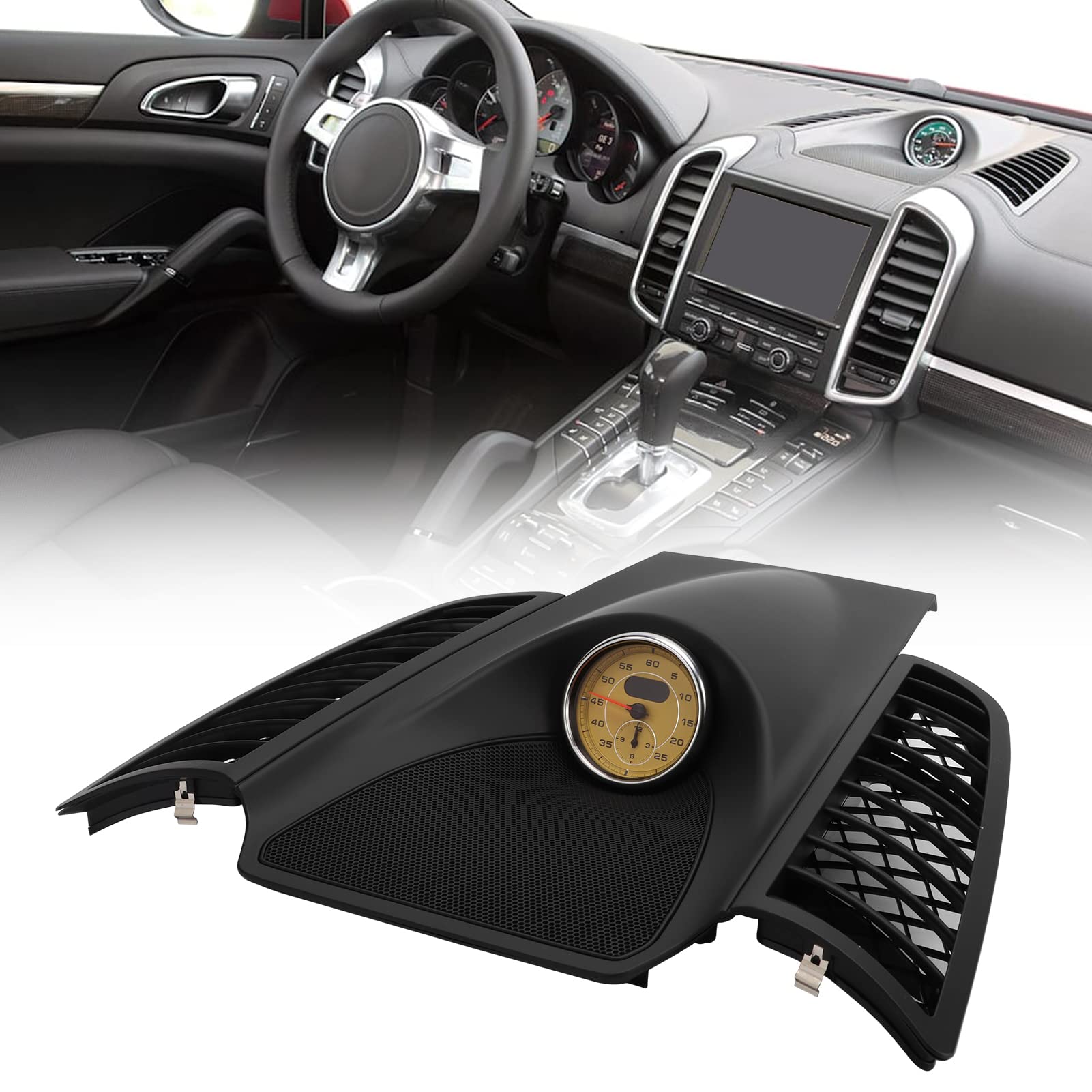 Kit Pannello Cronometro Cruscotto Auto Cover Nera 2011-2017 (cronometro giallo)