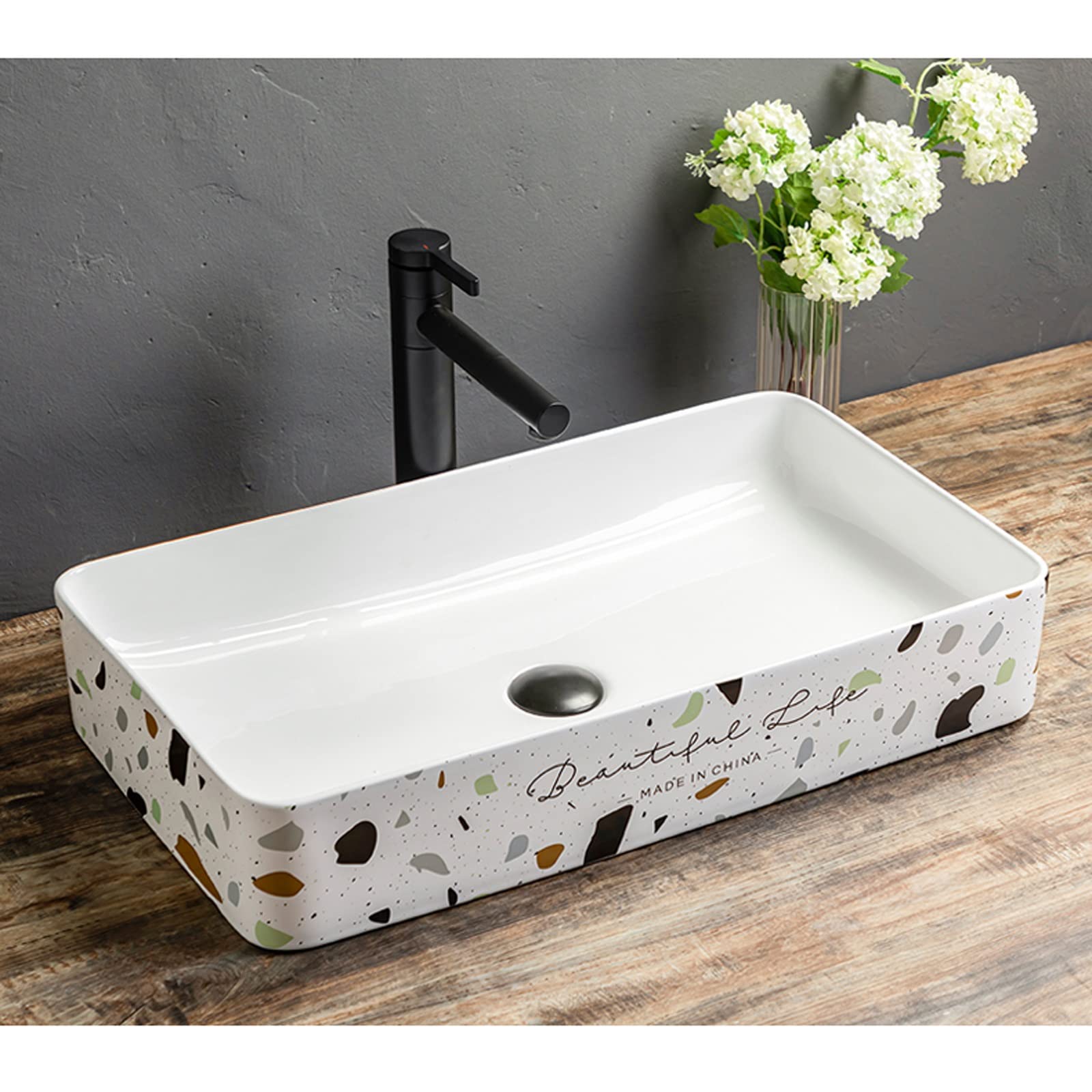 バス・洗面所用品 HIRO Amazon | カウンタートップバスルームシンク 24インチx13.7