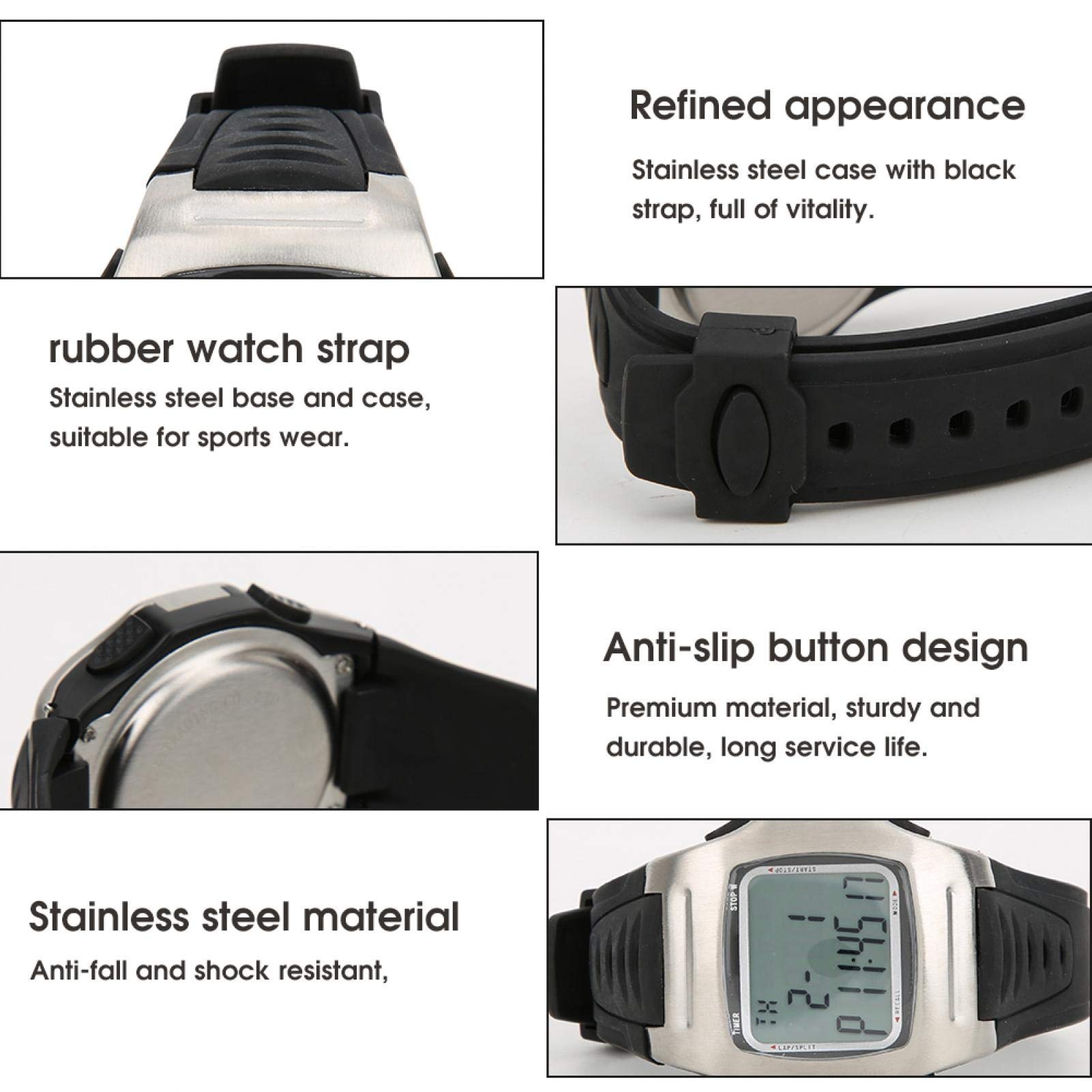 Reloj de árbitro de fútbol fútbol, ​​con Correa de Reloj Deportiva Resistente, Cuenta atrás programable y Tiempo de Cuenta atrás, cronómetro de 1/100 Segundos, Alerta de pitido