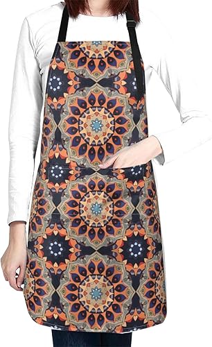 Delantal impermeable de mandalas encantador delantal de cocina delantal ajustable unisex