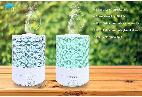 Miniatura 9 de BlueHills Juego de 2 difusores de aceite esencial de alta calidad de 101.4 fl oz y 84.5 fl oz XL para habitación grande y hogar con luces LED