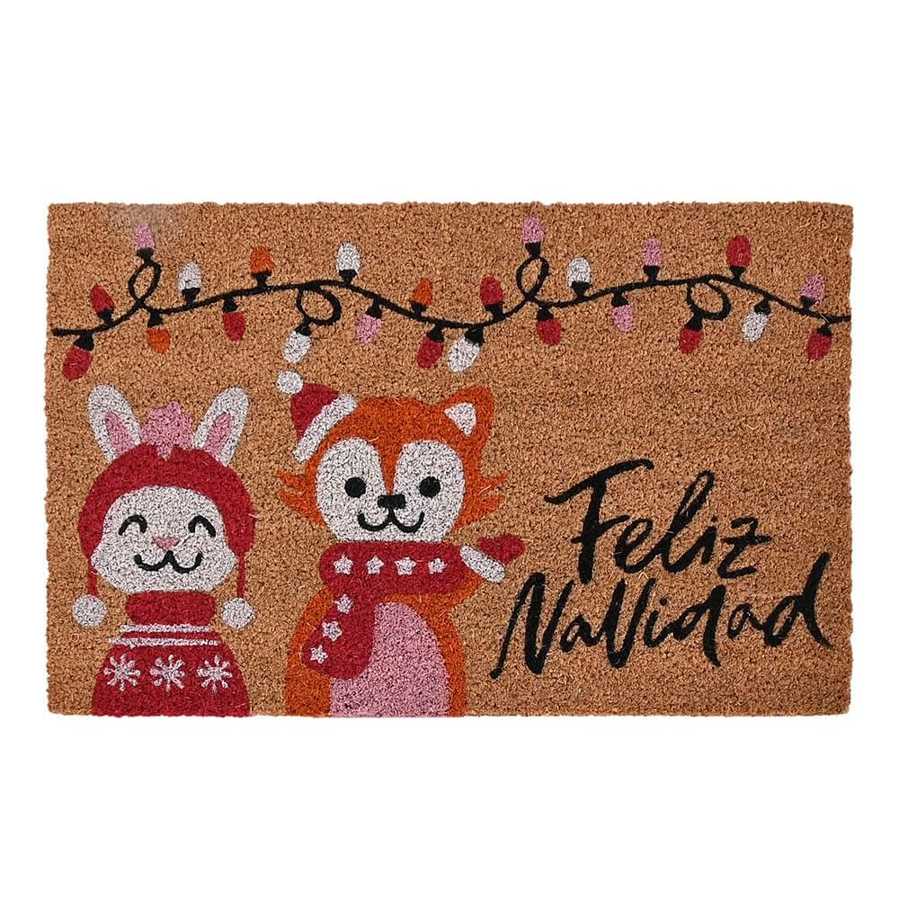 PLUS HOME Felpudo de Navidad con Fibra Coco. 60 * 40 * 1.5cm.2Reno 60 * 40 * 1.5cm