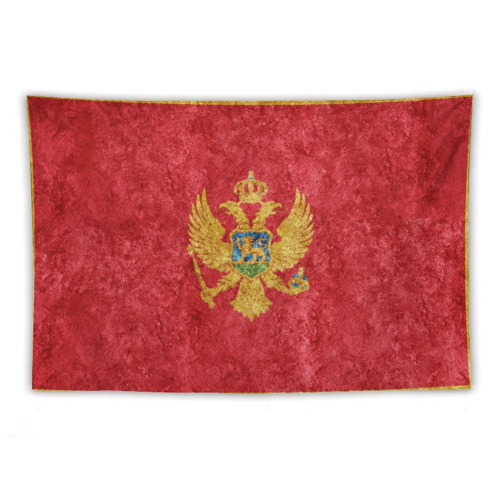 XingFox Montenegro Flag Textured Tapestry Wall Hanging, National Flag Art Wall Decoration Tapestry, For Bedroom Living Room Dorm Home Decoration, 40"x60"