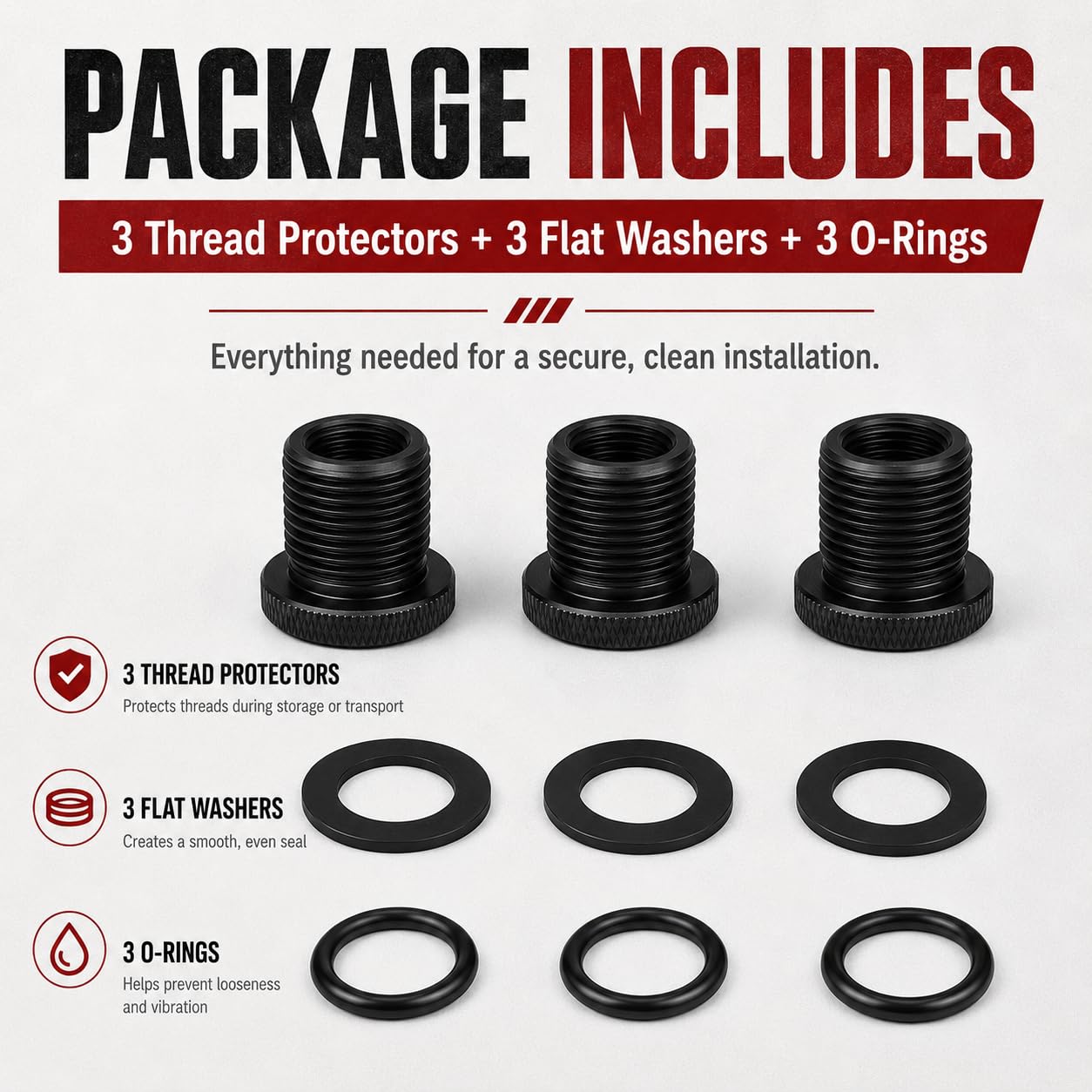Thread Protectors - 3 Pack 1/2x28 to 3/4x16 -3