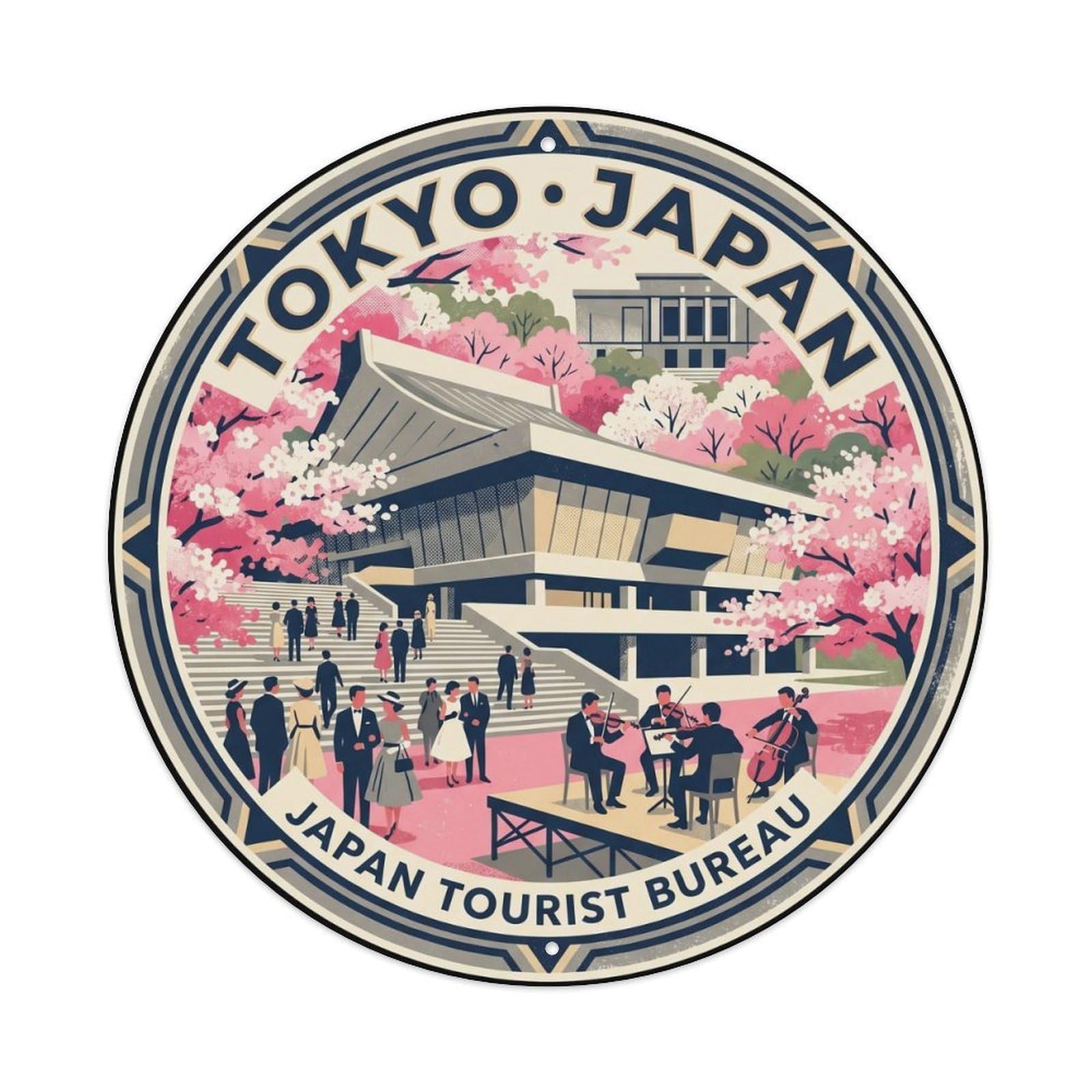 Tokyo Ueno Music Hall Classical Concert Cherry Market Metal Tin Sign