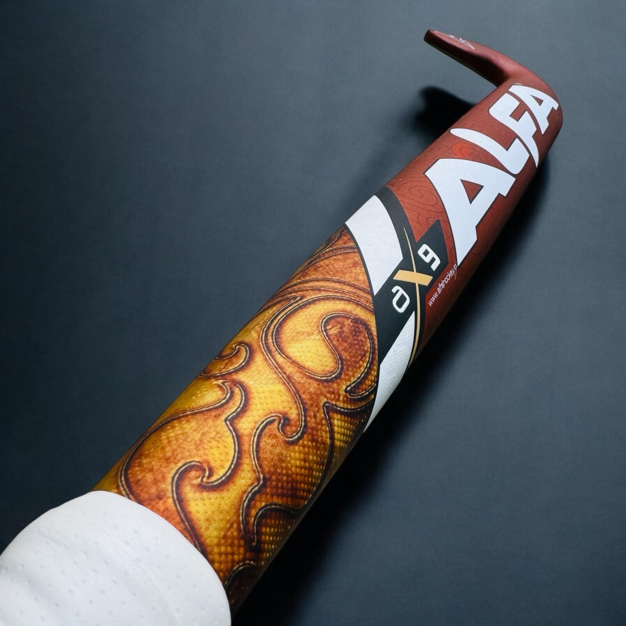 A L F A AX9 Carbon and Kevlar Composite Hockey Stick with Storm Stick Bag and Hollow Ball (Copper Spark, 37 Inches) 1