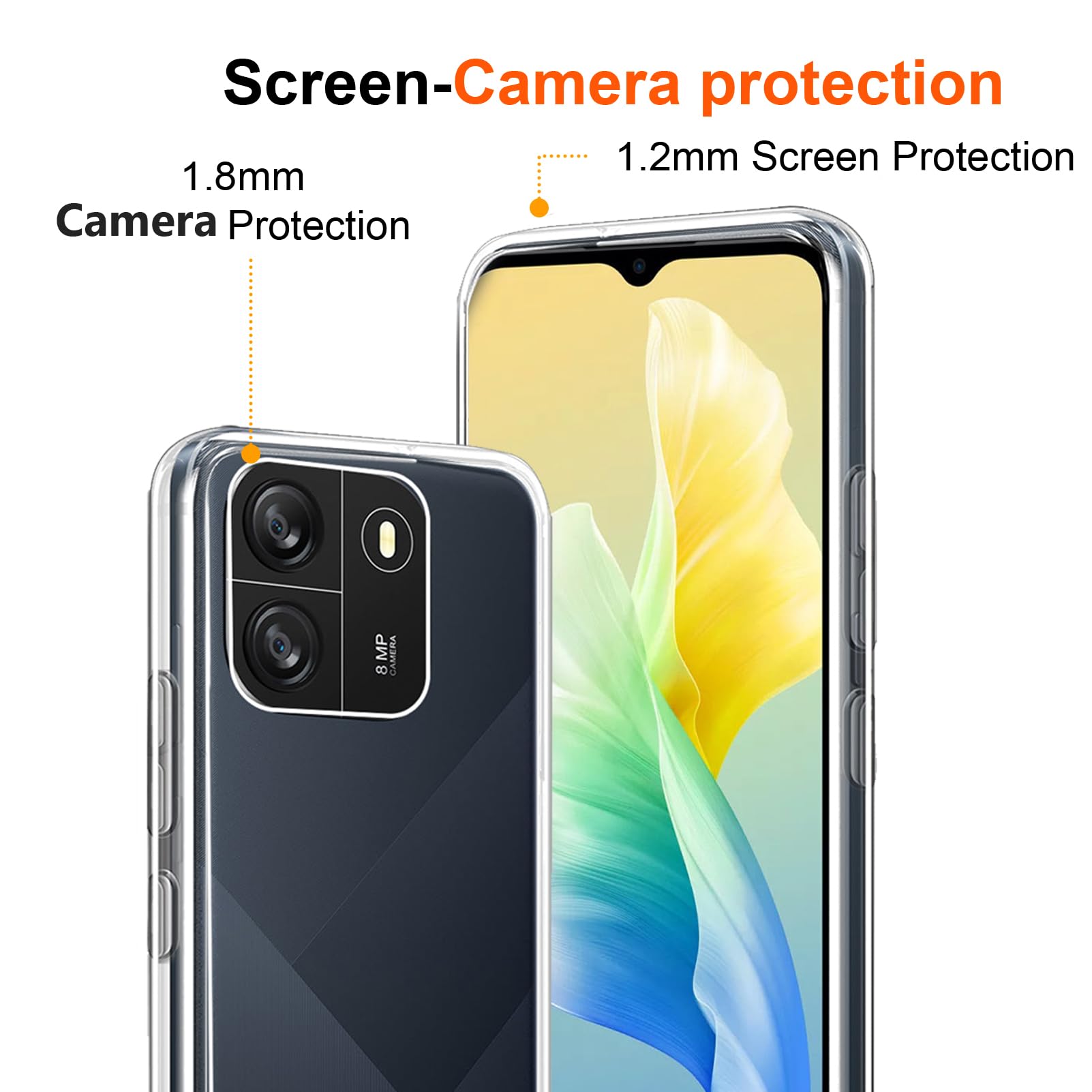 HuiYouMY Case Compatible with Oscal Flat 1C Cover for Oscal Flat 1C, Slim Fit Soft TPU Shockproof Anti-Scratch Phone Case Cover - Image 4