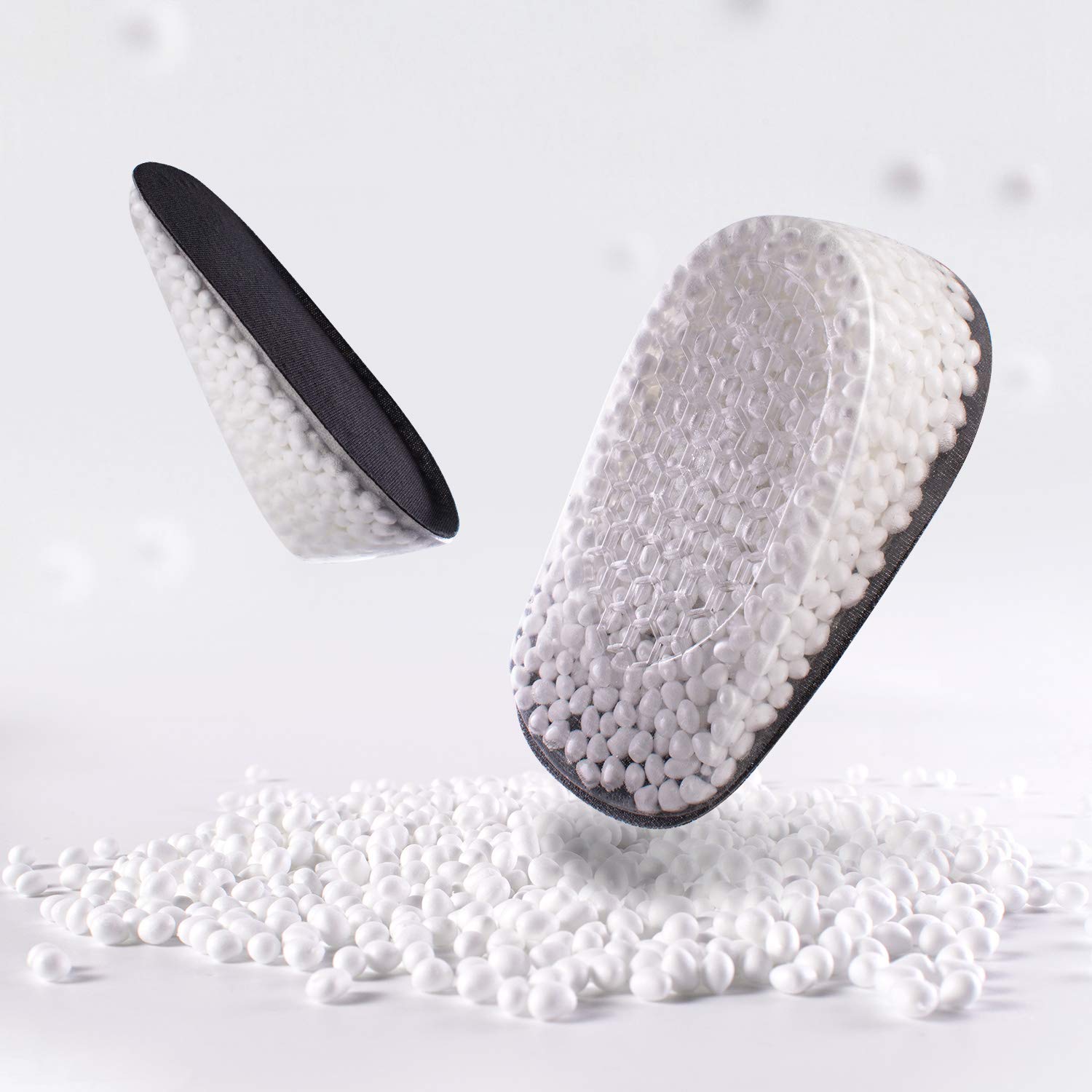 Heel Cushions Cups Plantar Fasciitis Inserts for Running Men Women -Pain Relief Shock Absorption Gel Height Increase Insoles Shoe Inserts & Pads for Heel Spurs, Heel Pain, Bone Spur and Achilles Pain