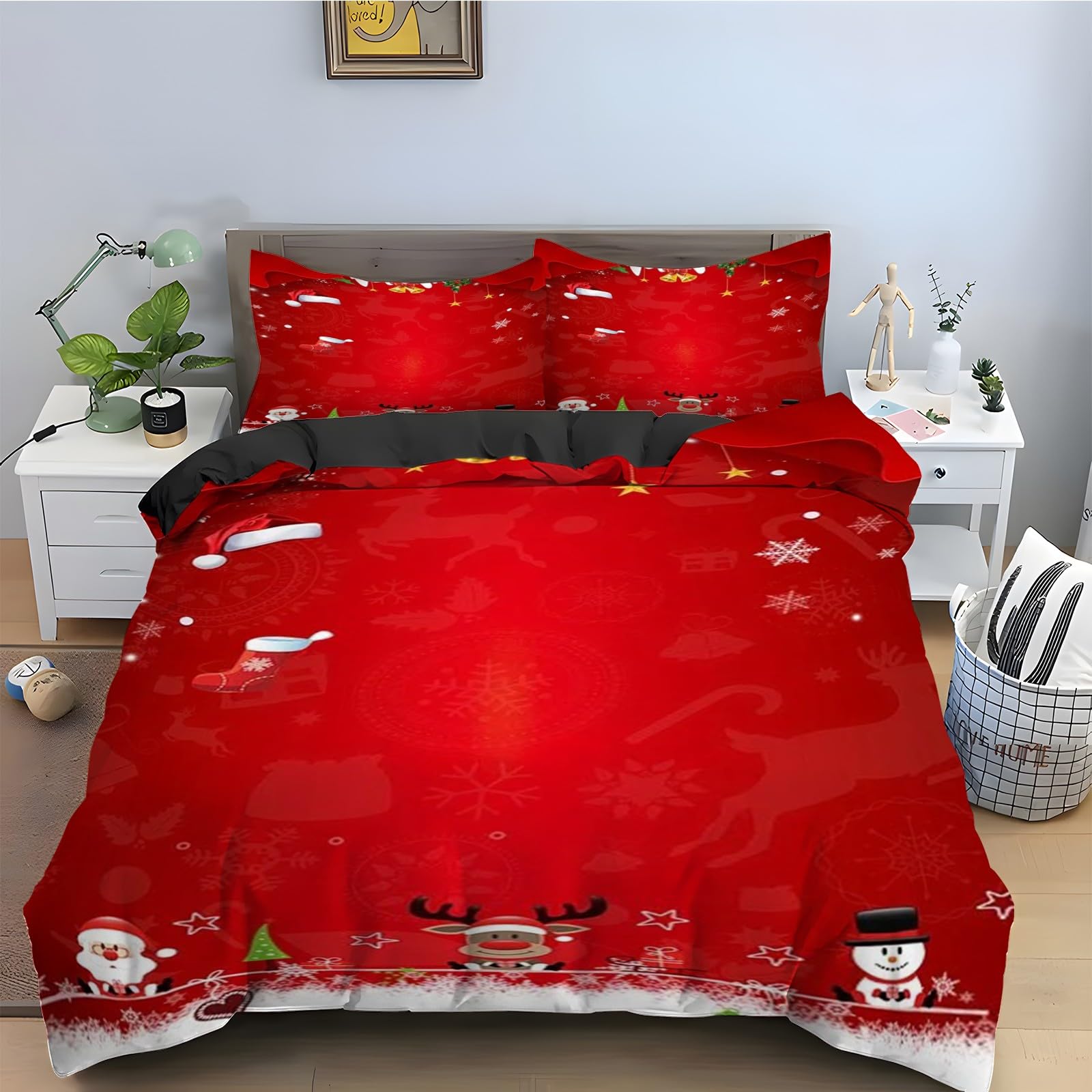 Housse de couette 90x190 microfibre douce anti-glissement avec fermeture éclair fiable