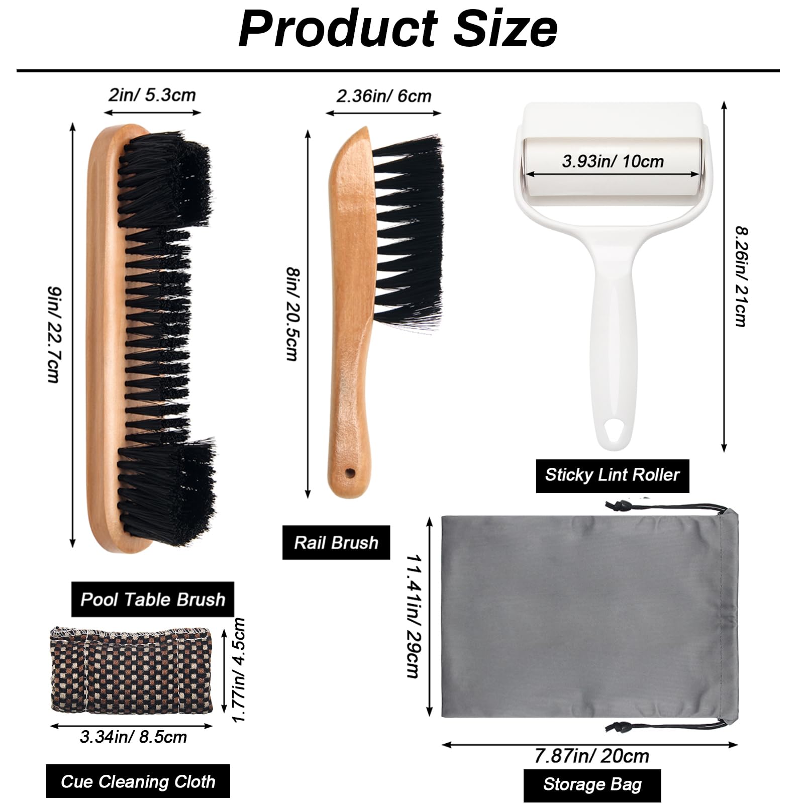 Windspeed 4+1 Pool Table Brush Set - Image 2