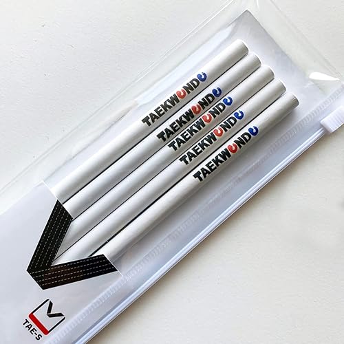 Miniatura 3 de TAE-S Taekwondo - Lápices HB de madera con estuche de PVC transparente blanco, idea de regalo pensada para estudiantes de artes marciales (6