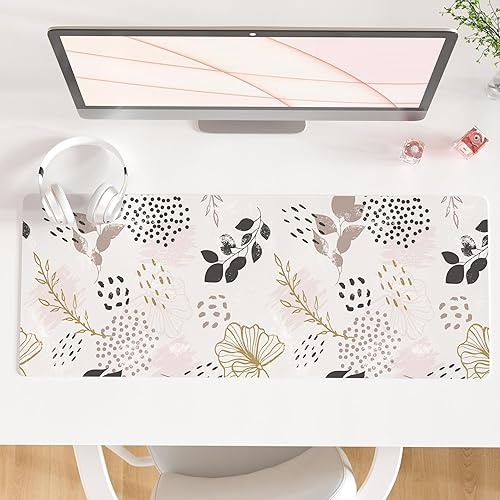 Miniatura 23 de QIYI - Alfombrilla grande para mouse, linda alfombrilla de escritorio rosa para computadora, alfombrilla de escritorio de piel sintética impermeable