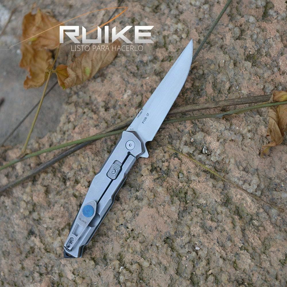 RUIKE P108 Framelock & betaplus Lock Cuchillo Unisex, Gris