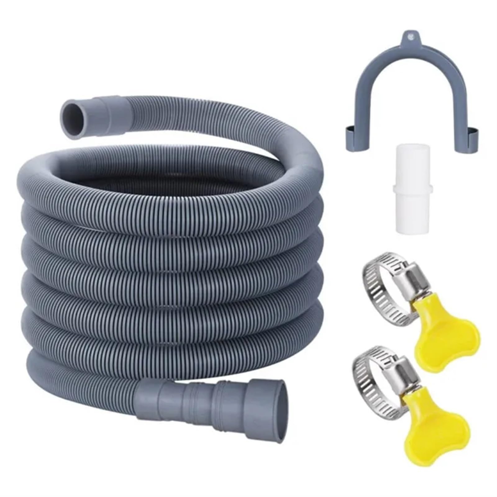 Rrypbovg Grey 1.5M Washing Machine Drain Hose Washing Machine Drain Hose Extension Kit Universal Washing Machine Hose 1.5M Sewage Pipe Outlet Hose Plumbing Hoses