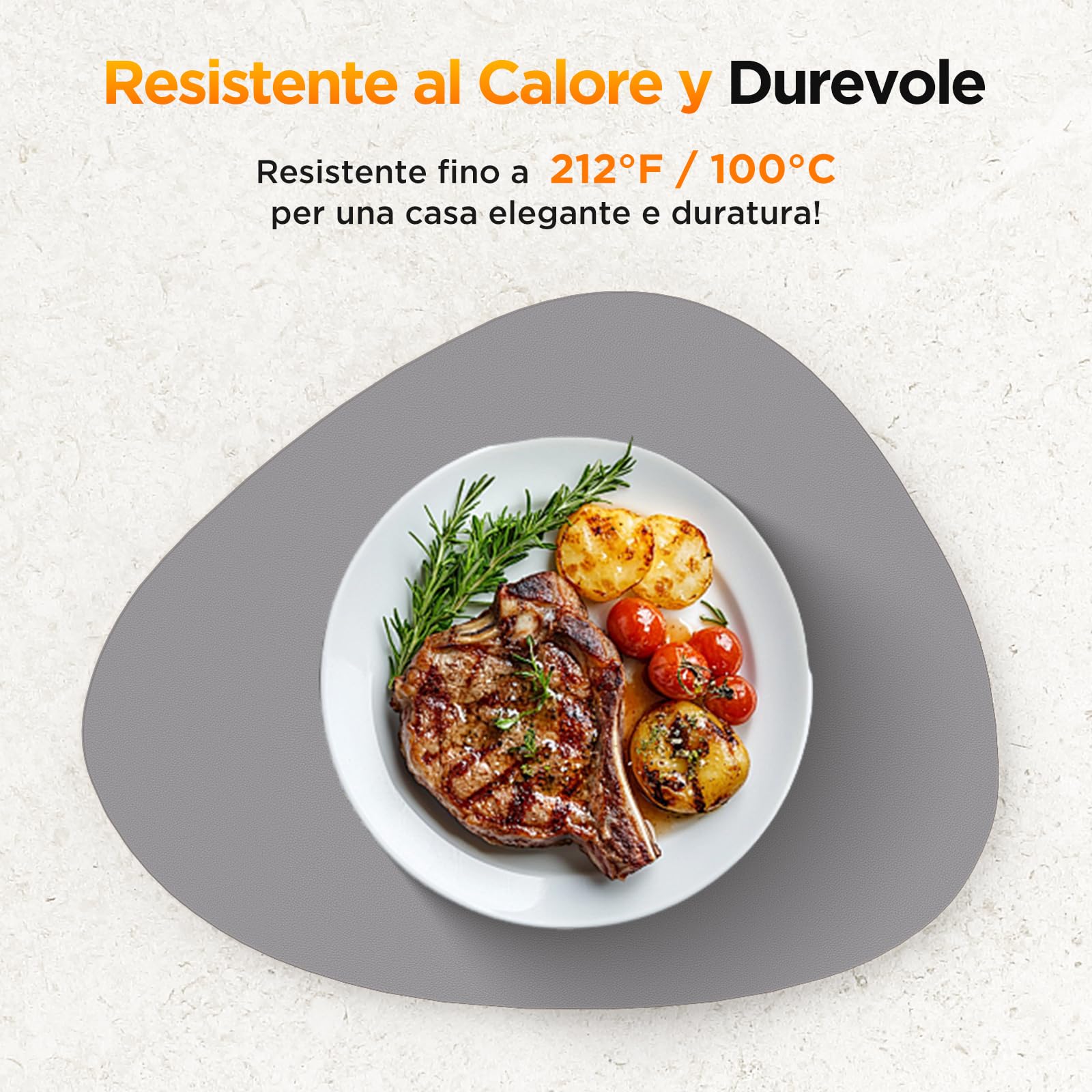 Tovagliette Lavabili in Pelle con Sottobicchieri - Impermeabili, Facili da Pulire e Resistenti al Calore - Ideali per Casa e Ufficio, Set di 4, Grigio Chiaro