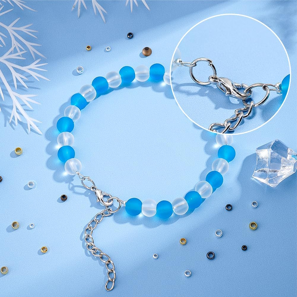 PH PandaHall 1440pcs Brass Tube Crimp Beads 2mm 2.5mm 3mm Rondelle Spacer Beads 4 Colors Loose Connector Beads Tiny Stoppers for DIY Jewelry Necklace Bracelet Craft Making, 1.2~2mm Hole - Image 5