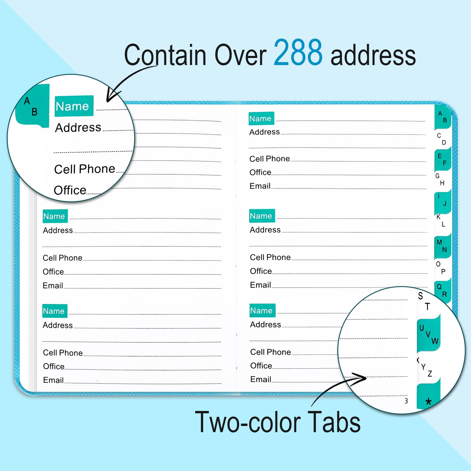 Address Book with Alphabetic Tabs, Telephone and Address Book for Keep Contacts Organaized Small and Large Print Hardback - Image 3