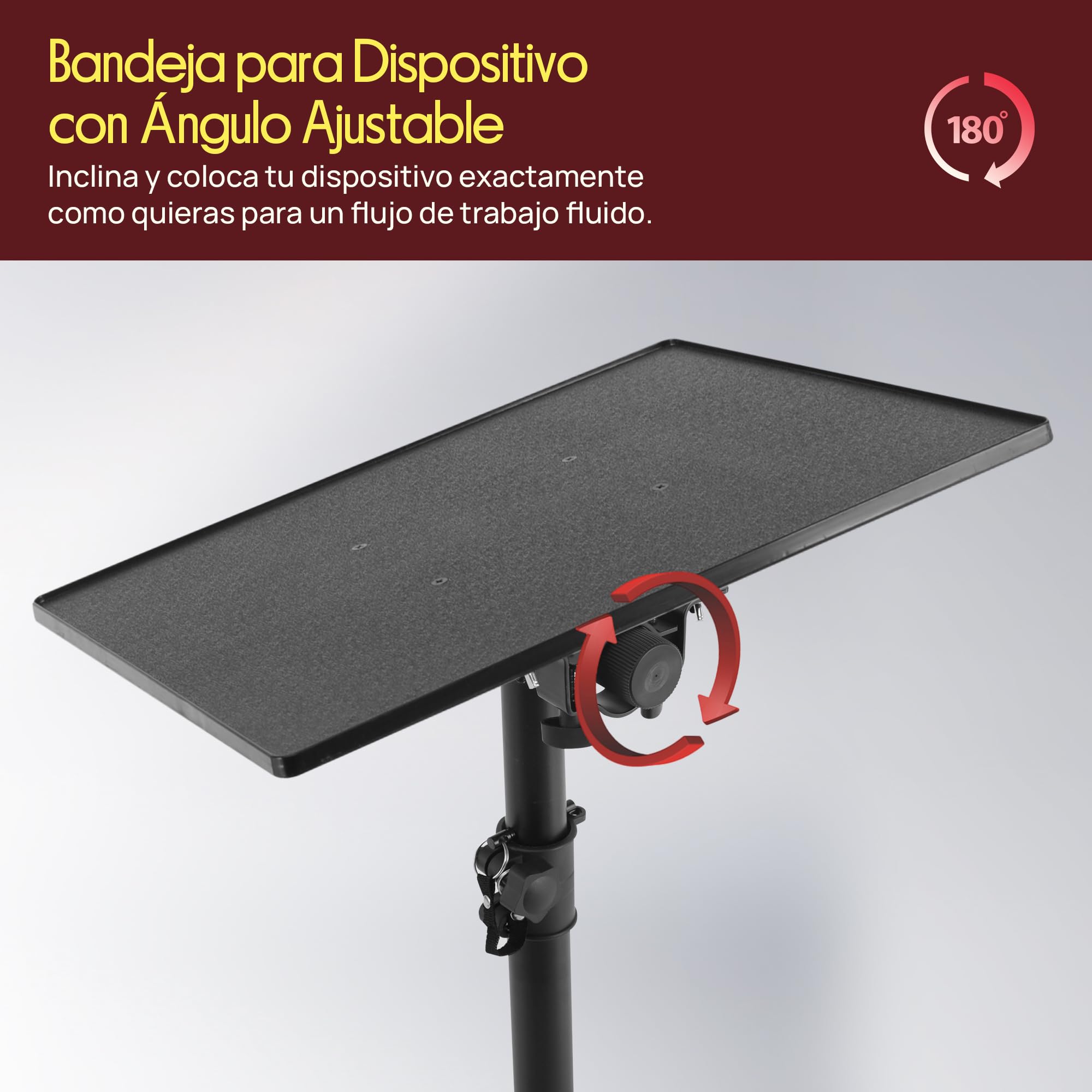 Pyle Soporte de proyector, Ordenador portatil, Laptop, Equipos de DJ, Altura Ajustable, Ideal para Estudios y Escenarios
