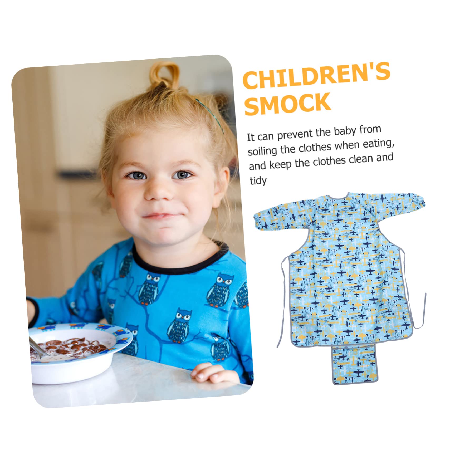 ifundom copertura della sedia da pranzo grembiule Bavaglini carinissimi bavaglini sbavati bavaglini neonata salviette bavaglino a maniche lunghe bavaglino per bambini poliestere Blue