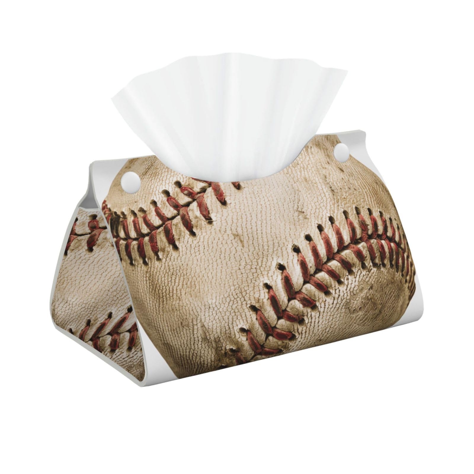 Baseball 1 Print Tissue Box Cover Foldable Tissue Storage Box Leather Tissue Cube Box Holder for Living Room Bedroom Office Car Home Decor