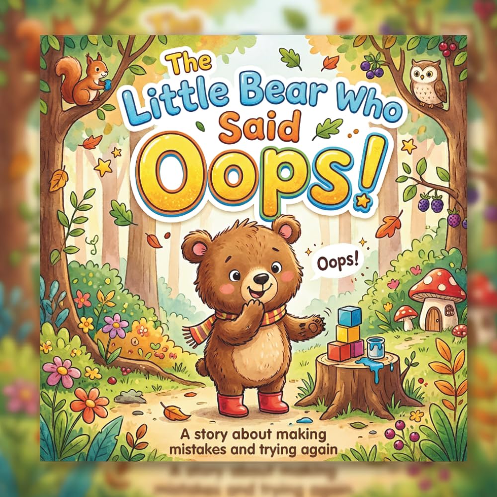 The Little Bear Who Said "Oops!": A Growth Mindset Picture Book for Toddlers About Making Mistakes, Managing Big Feelings, and Learning to Try Again