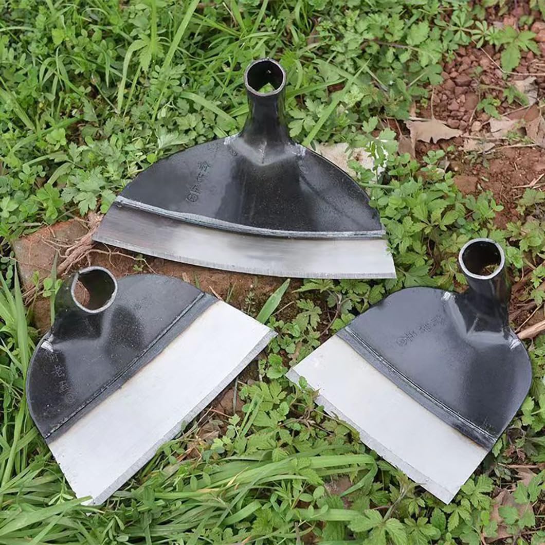 Zappetta per erbacce da giardinaggio in acciaio per impieghi gravosi, zappa da giardino a testa cava in acciaio inox, zappetta per erbacce da giardino, attrezzi da giardino (31.8cm)