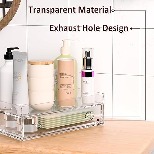 Miniatura 4 de Organizador de escritorio acrílico de 12 x 6.7 x 4 pulgadas, cajón de escritorio transparente, organización de almacenamiento de mesa para oficina,