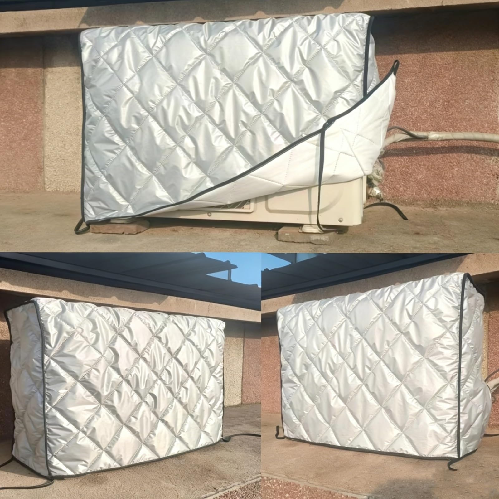 Funda para aire acondicionado central para exteriores, tela gruesa, escudo de privacidad, protección contra la intemperie, múltiple (85 x 32 x 60 cm)