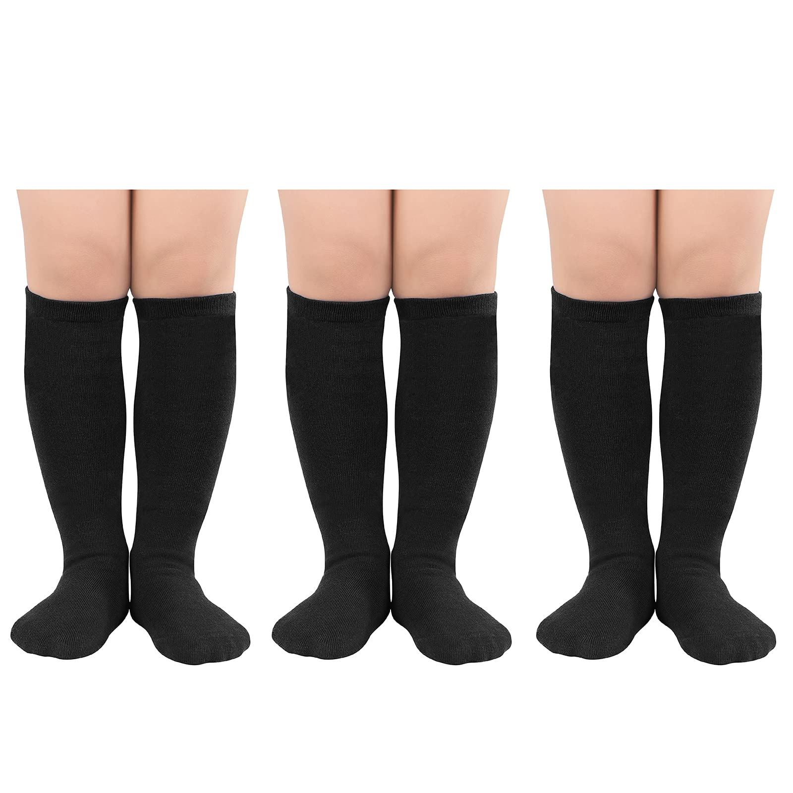American Trends Calcetines de fútbol para niños y jóvenes, calcetines largos hasta la rodilla para niños y niñas, béisbol, sóftbol, fútbol, 1-12 años