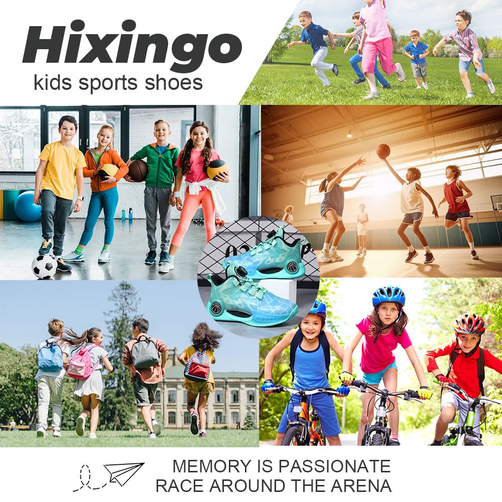 Hixingo 2024 Enfant Chaussure de Basketball, Garçon Sneakers Baskets Enfant Filles Mode Baskets de Basket-Bal pour Chaussures de Sport, pour Mixte Jeunes Homme Femme 30-39