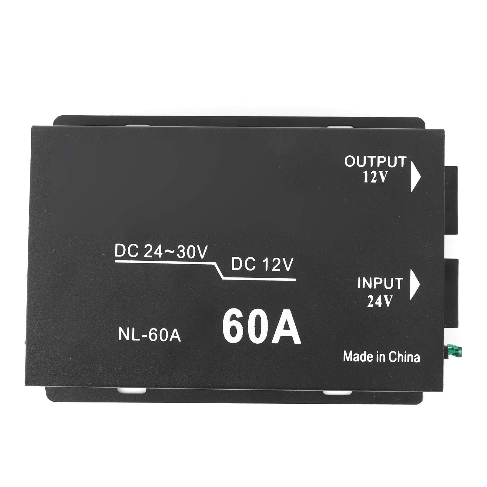 Elektryczna przetwornica napięcia 24 V na 12 V 60 A Wysokowydajny transformator napięcia Adapter do lodówki samochodowej DVD Głośnik niskotonowy Stop aluminium Czarny 720 W
