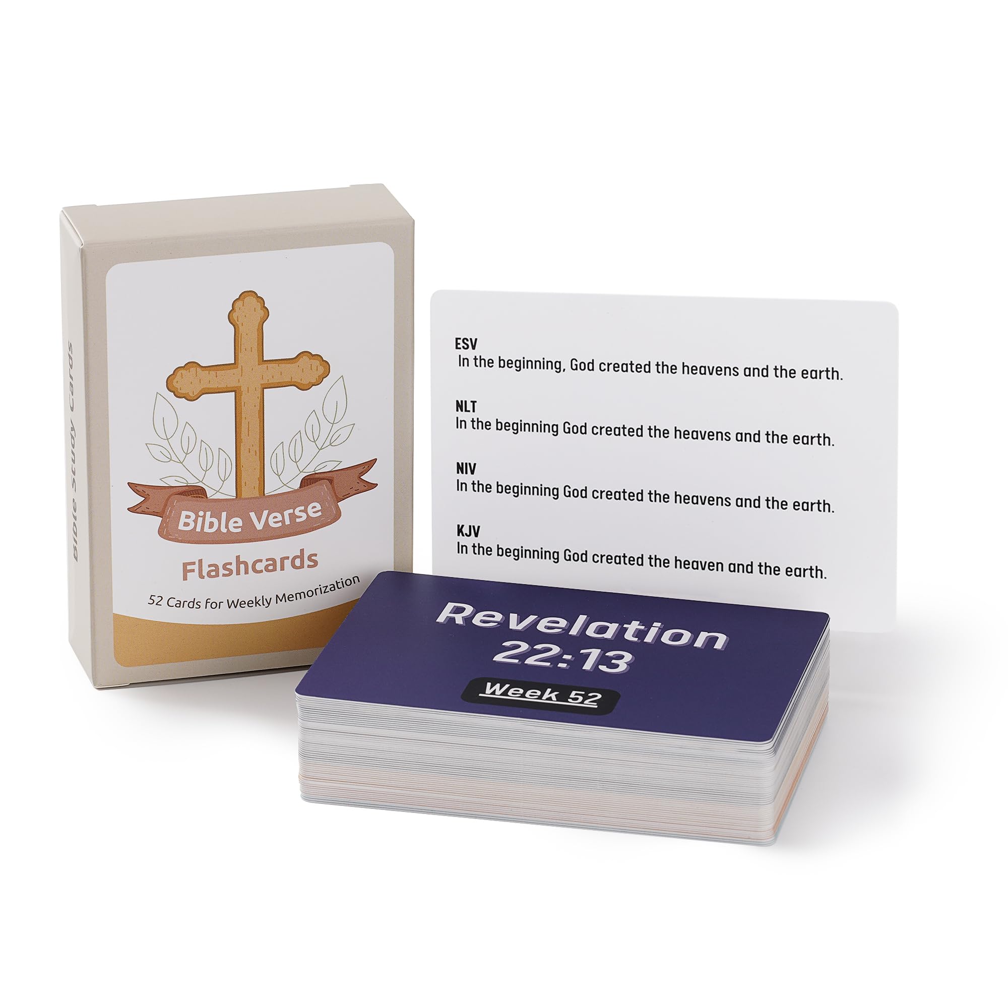 Infassic Bible Verse Flashcards - Weekly Scripture Memorization Cards - Christian Bible Study Youth Group Memory Flash Cards - Multi-Translation, ESV, NLT, NIV, KJV - 2.75" x 3.9"
