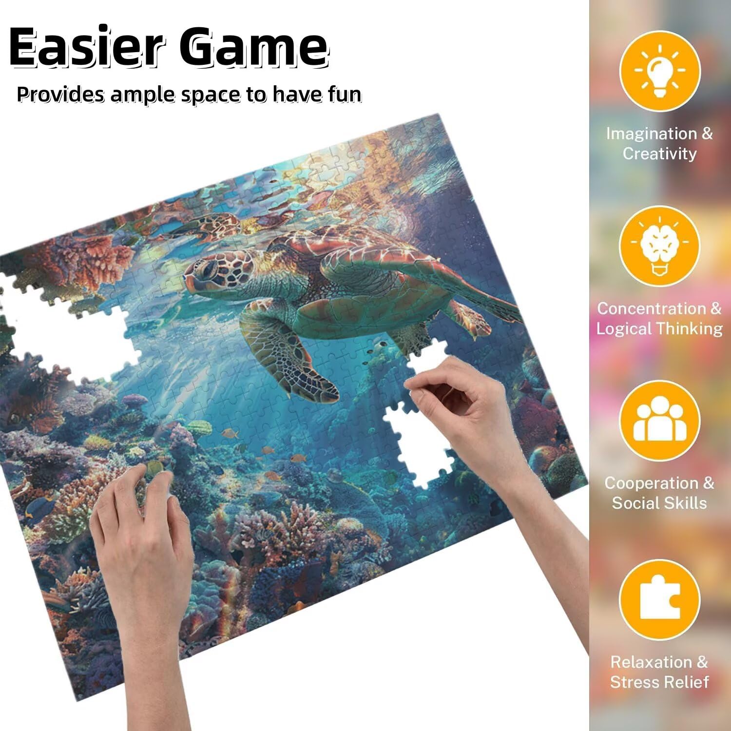 Jigsaw Puzzle, 5000 Pezzi Puzzle Classici, Animali Puzzle Rilassamento Intelligence, Mpossibile Difficile Puzzle Impegnativo per Adulti Puzzle Gioco Familiare, Regalo Amore Tartarughe Marine fr0-1149