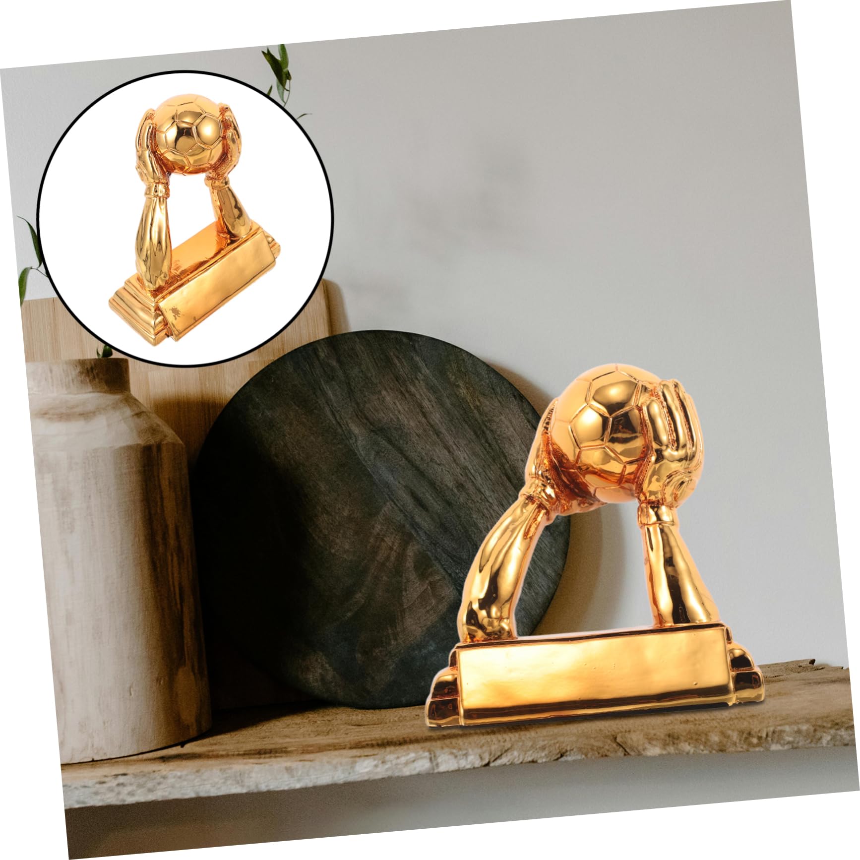 BESTonZON Fußball Trophäe Torwart Auszeichnung Robustem Resin Kompakte Dekorativ für Büro und Zuhause für Fußballfans und Schul oder Mannschaftspreise