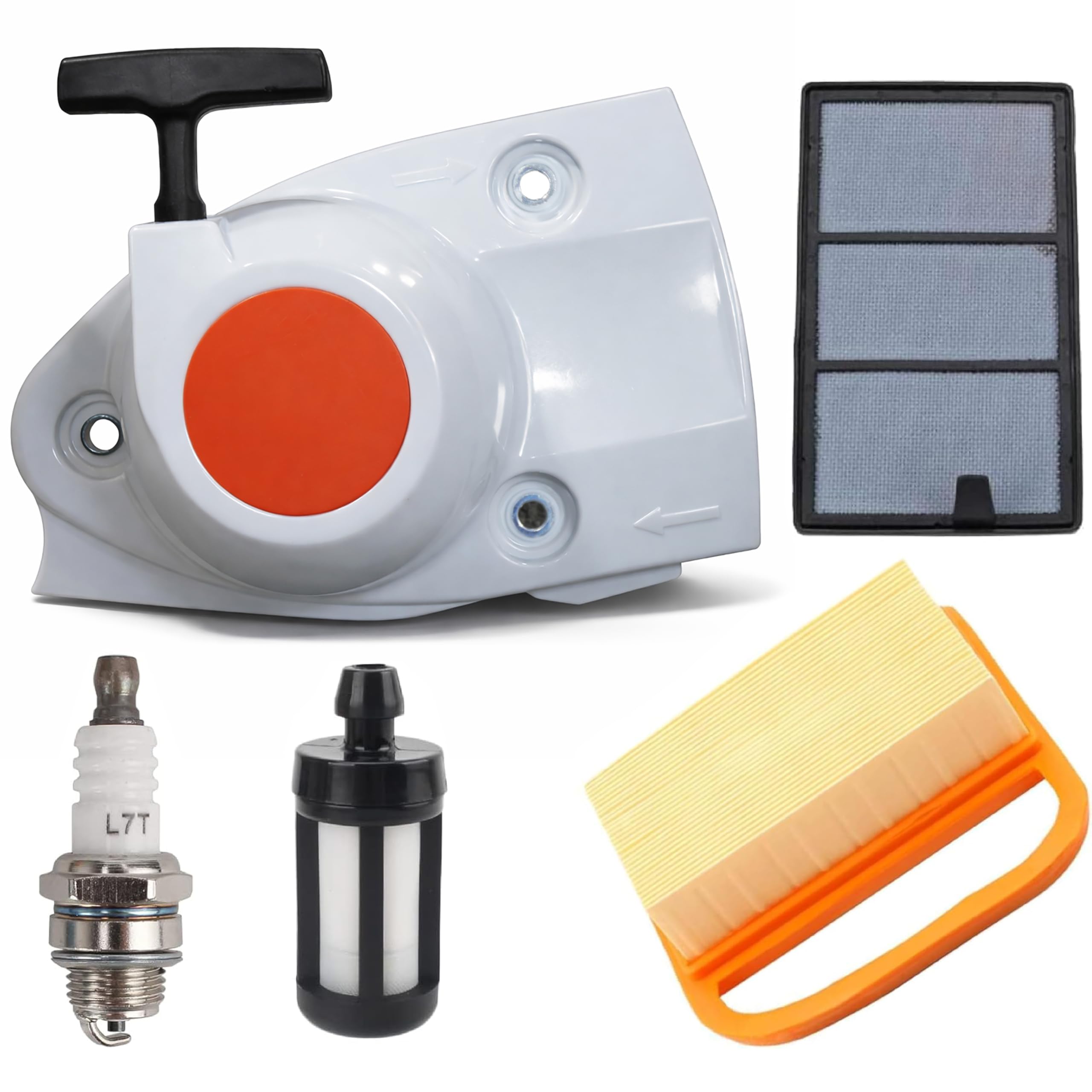 Hippotech Starter Recoil Pull Starter Rewind Pull Starter With Spark Plug Air Filter Fuel Filter Fits Stihl Ts410 Ts420