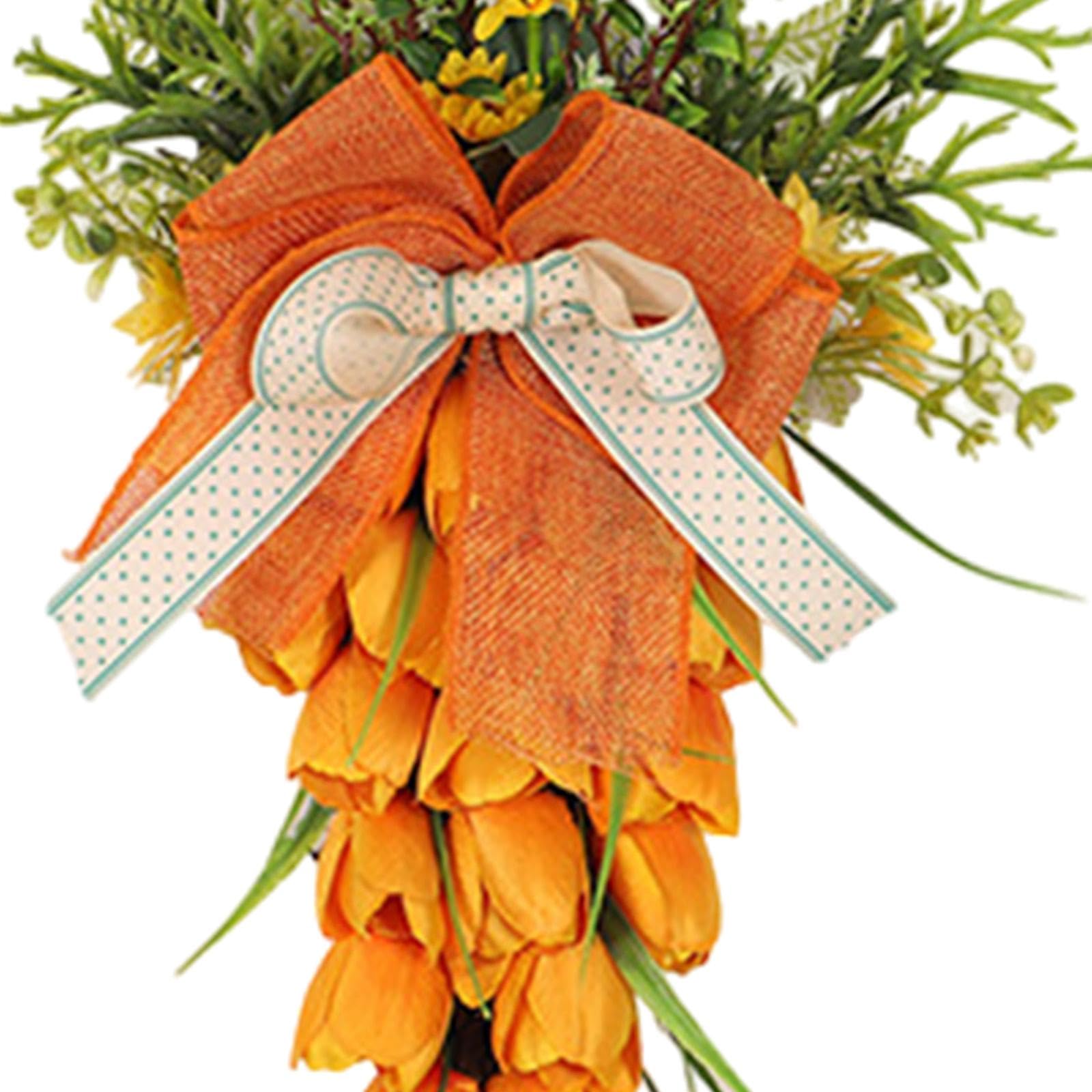 Ghirlanda Pasquale A Forma Di Carota Con Fiocco – Decorazione Primaverile