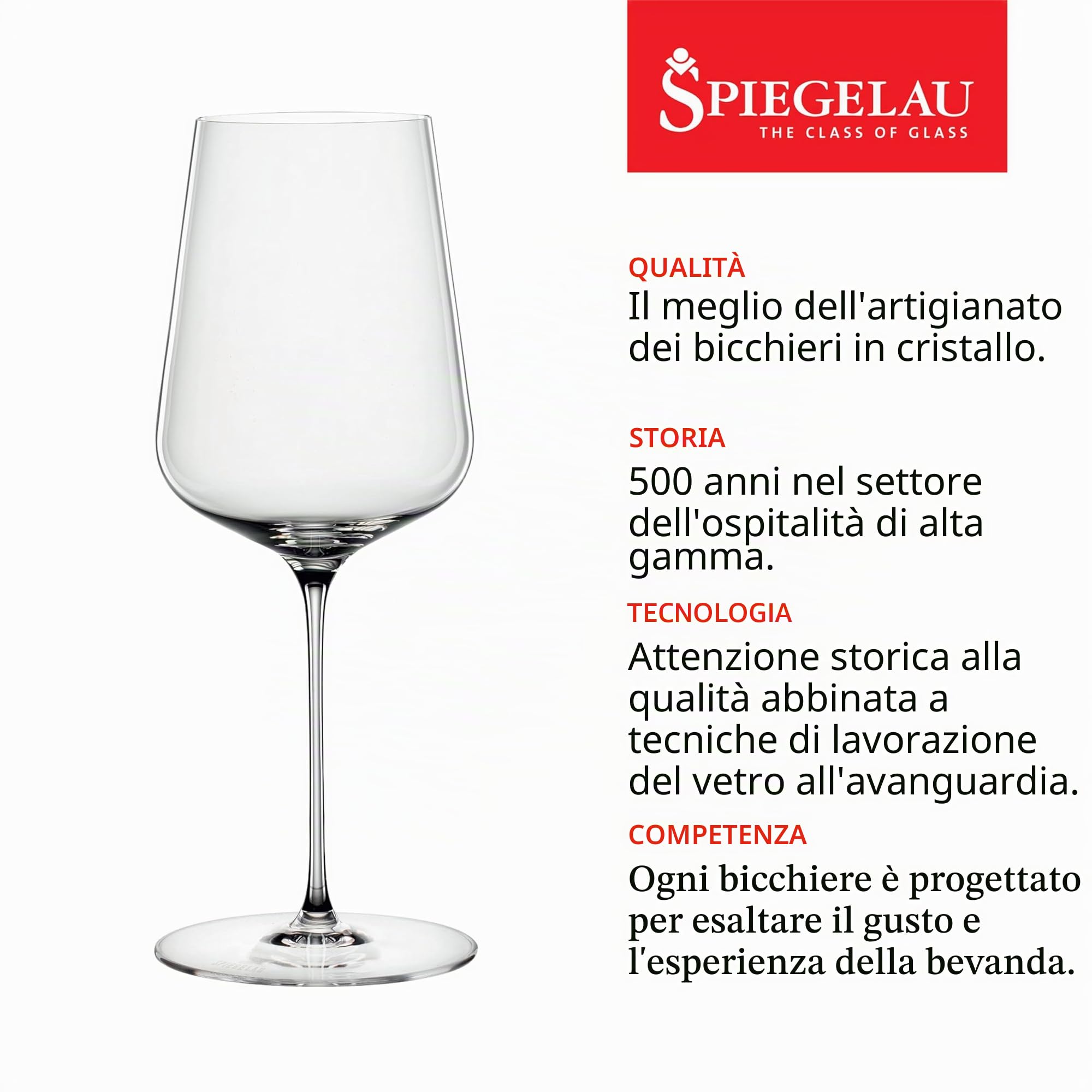Spiegelau Set di 2 bicchieri da vino universali, calici da vino, in cristallo, 550 ml, definizione, 1350161