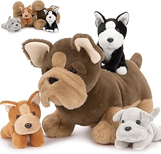 Sponsored You’re seeing this ad based on the product’s relevance to your search query.Learn more about this advertisement MorisMos Giant French Bulldog Teddy, 45cm Brown Mom with 3 Cuddly Puppy Baby Inside, Big Realistic Dog Plush Soft Toy Kawaii Present for Kids Birthday Deco