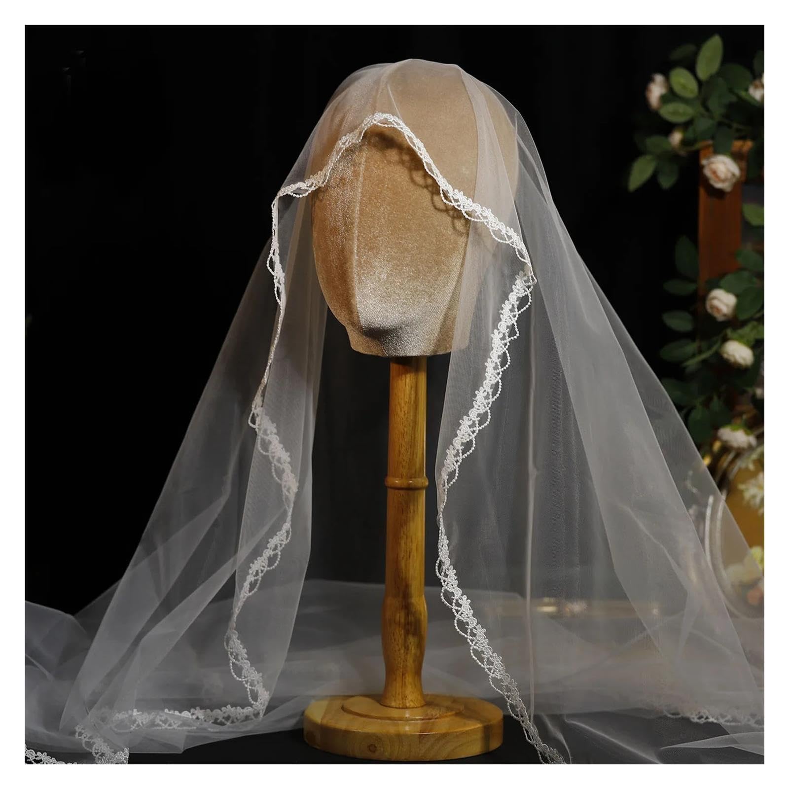 Cappellino for Velo da Sposa Due Pezzi Fiori 3D Avorio